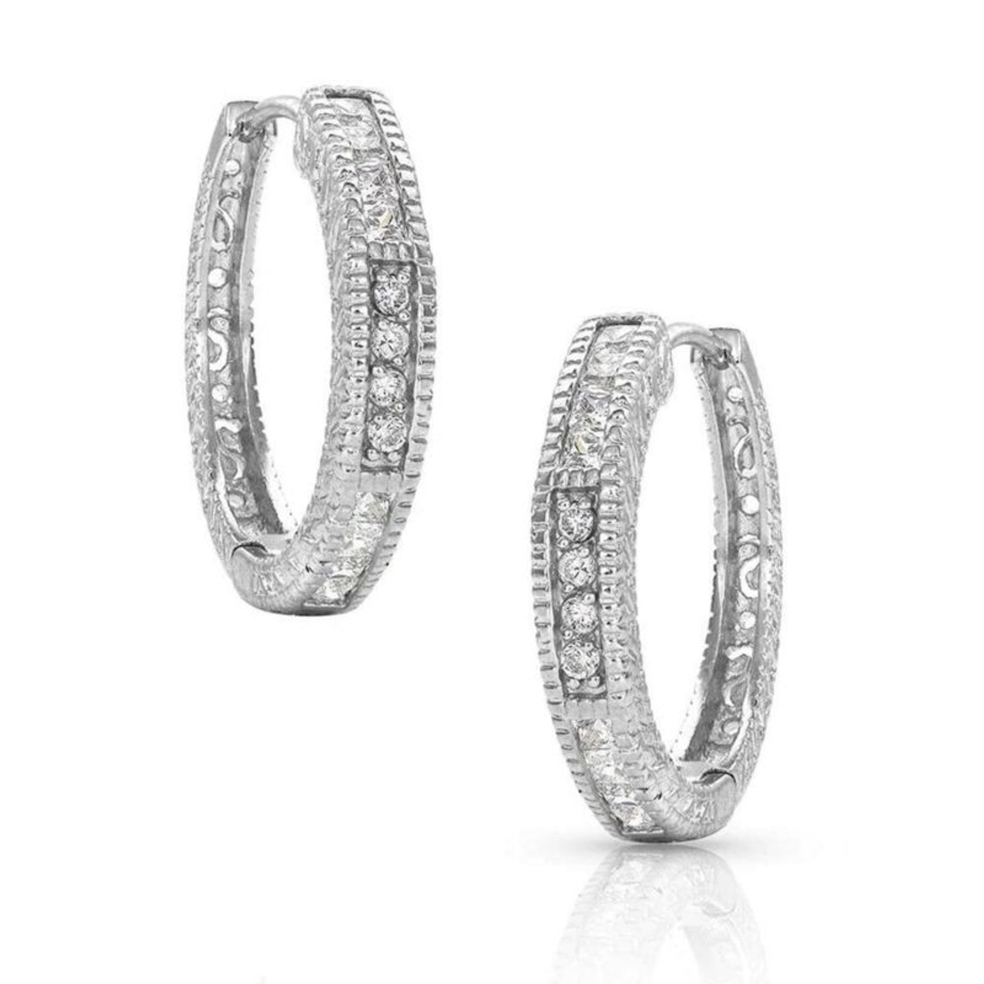 Montana Silversmiths Rope Edge Cubic Zirconia Hoop