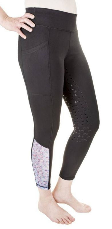 Equine Couture Ladies Smyrna Tights Small Black/Wi
