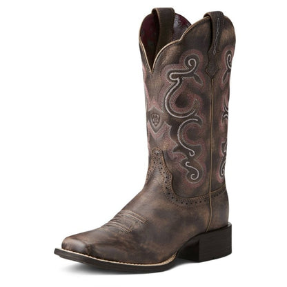 Ariat Ladies Quickdraw Sq Toe Chocolate Boots