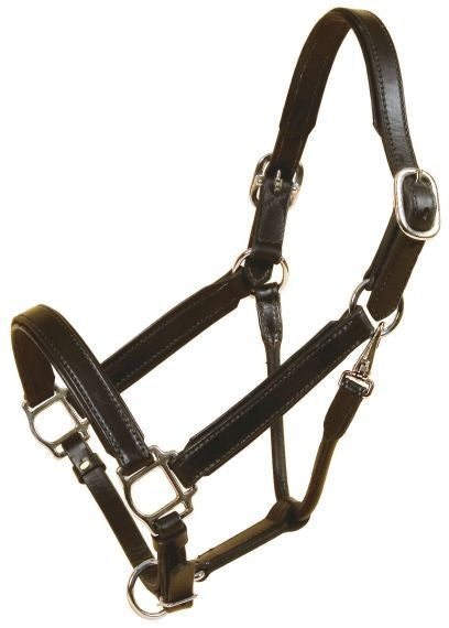 Bridle Leather Padded Halter/Nickel Cob Blk
