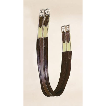 Tory Contour English Girth with Elastic 44 Oakbark
