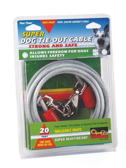 Super Tie Out Cable For Dogs 15 Ft Silver