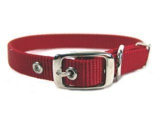 Single Thck Nyln Dlx Dg Collar 5/8 X16 Red