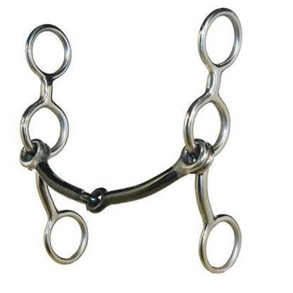 Metalab Jr Cow Horse Smooth Snaffle Gag Bit 5.5