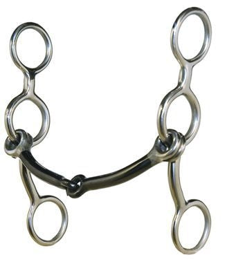 Metalab Jr Cow Horse Smooth Snaffle Gag Bit 5.5