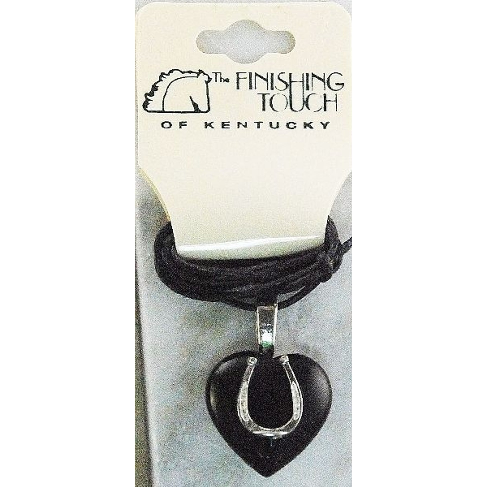 Finishing Touch Heart Hrsshoe Necklace Blk Onyx