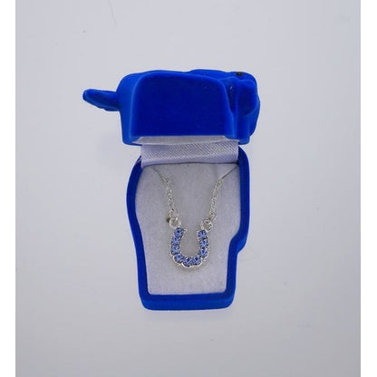 Horseshoe Necklace 16 Blue