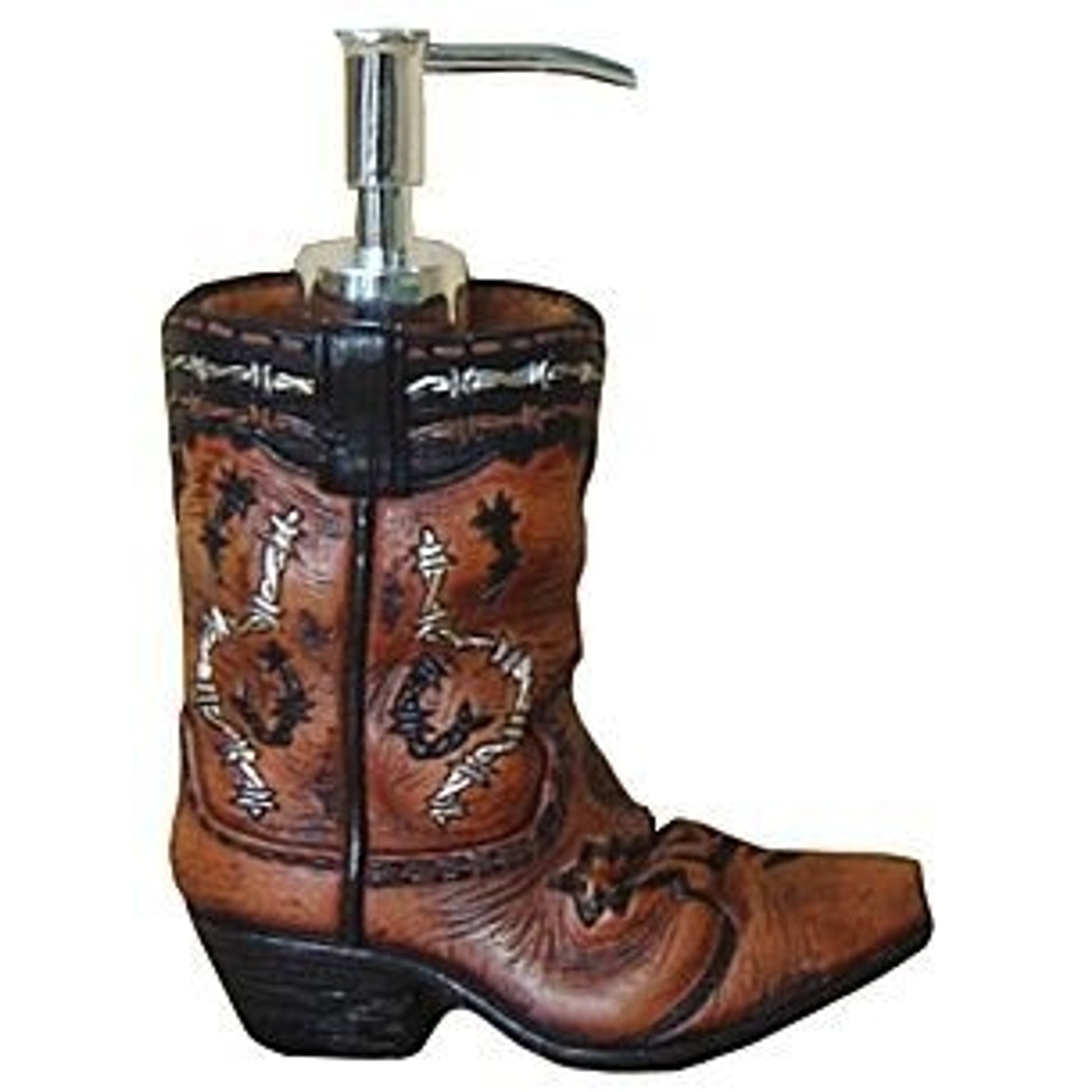 Gift Corral Cowboy Boot Soap DispenserBk/Wh