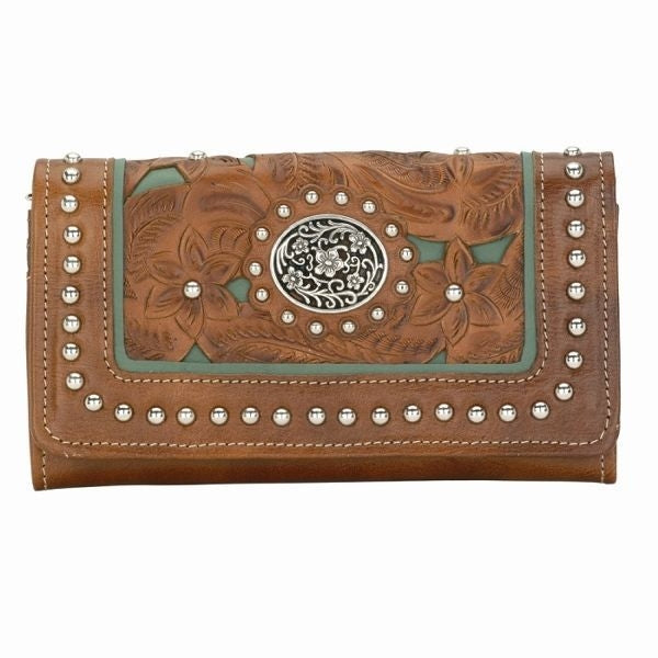 American West Lady Lace Tri-Fold Wallet