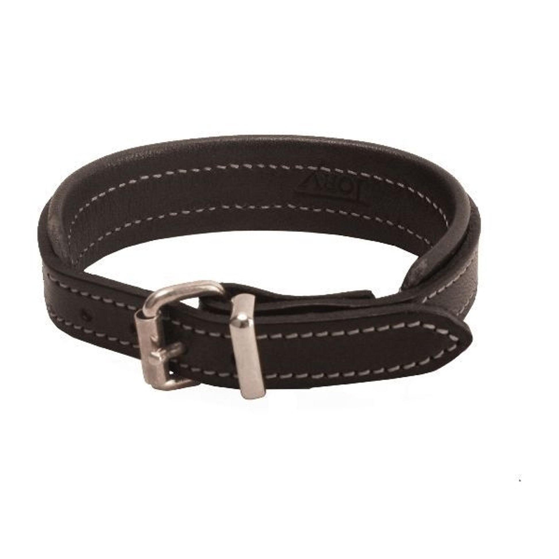 Padded Leather Bracelet With Nickel Buckle 9in Blk