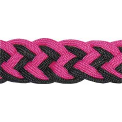 Tory Braided Barrel Rein With Knots Blk/Gry