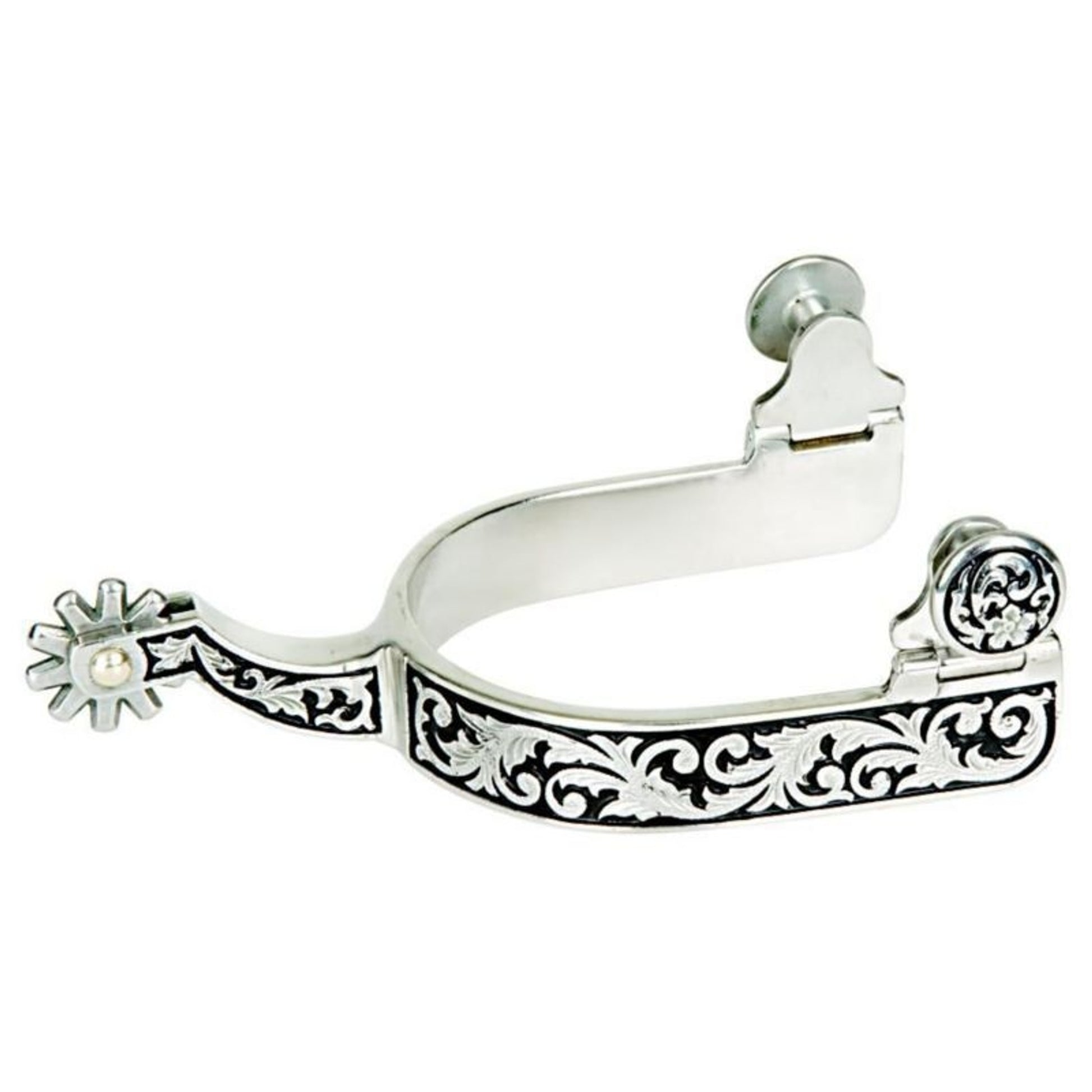 WeaverLadies Spurs With Engraving Black Paint 1.75