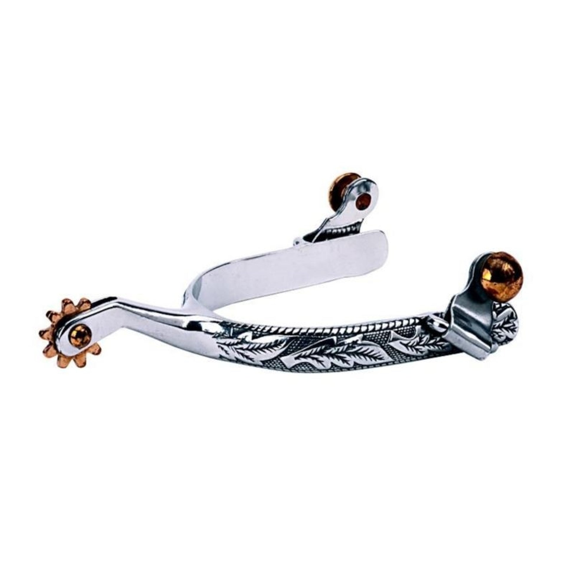 Weaver Mens Roping Spurs With Engraved Band 1.75