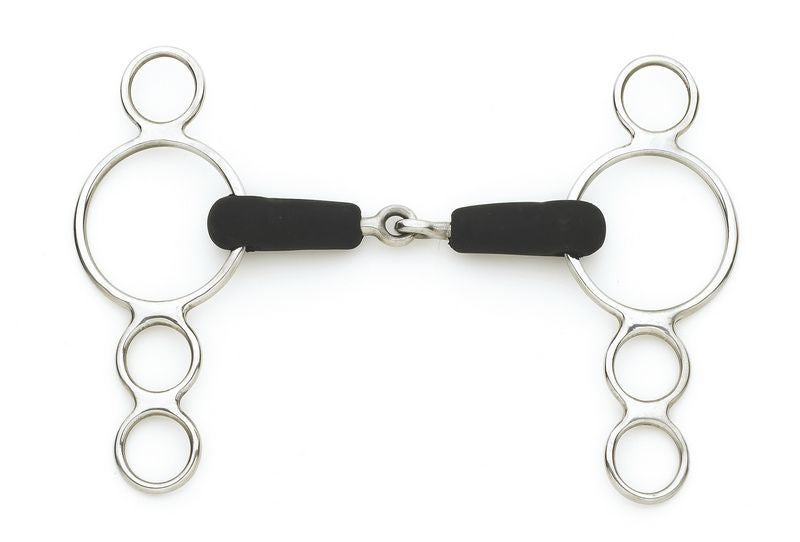 Centaur SS Jointed Rubber Mouth 3 Ring Gag