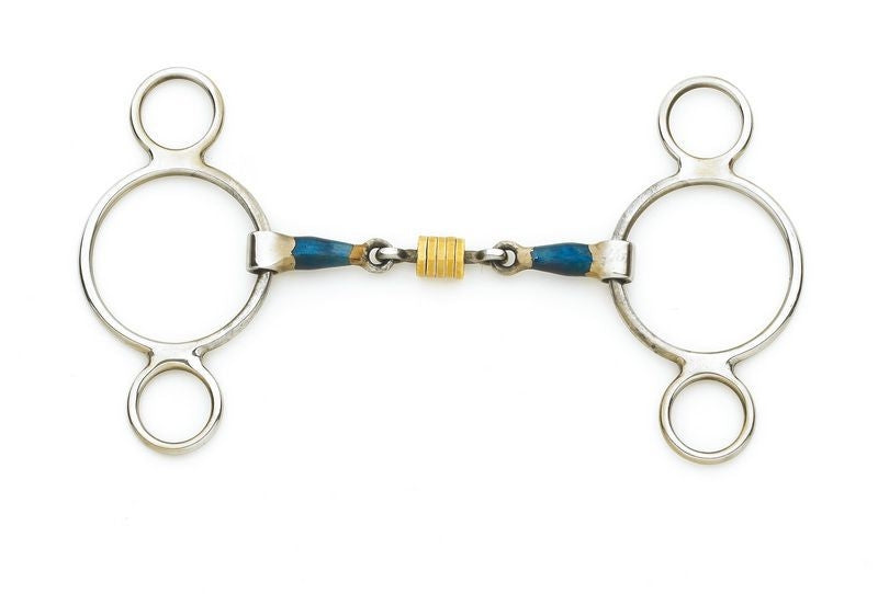 Centaur SS 2 Ring Gag With Loose Copper Roller Disks