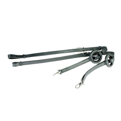 Horze Leather Side Reins With Rubber Donuts