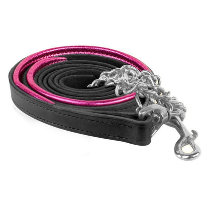 Perrifts Metallic Padded Lther Lead -Chain Blk Pnk
