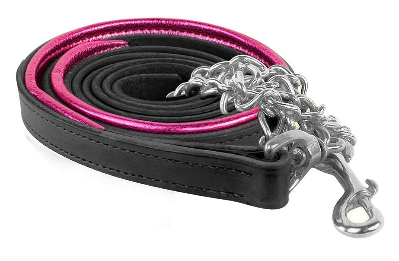 Perrifts Metallic Padded Lther Lead -Chain Blk Pnk