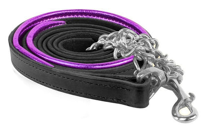 Perrifts Metallic Padded Lther Lead -Chain Blk Pnk