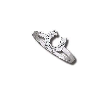 Sparkly Mini Horseshoe Ring 7 Clear