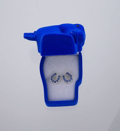 AWST Int'l Rhinestone Horseshoe Earrings with Horse H