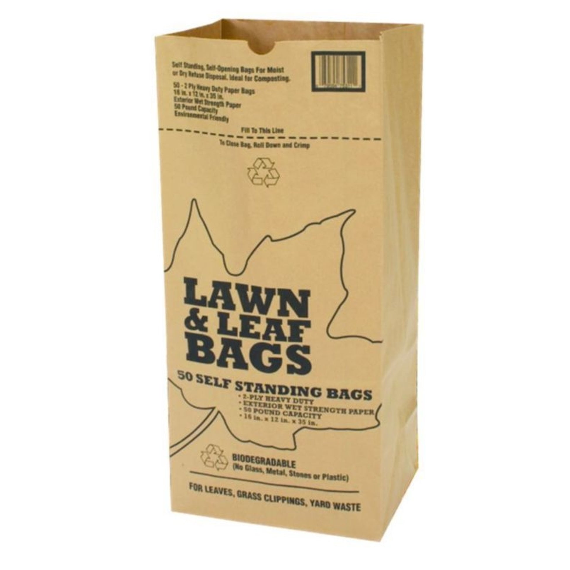 Lawn And Leaf Paper Bag 30 Gallon Brown