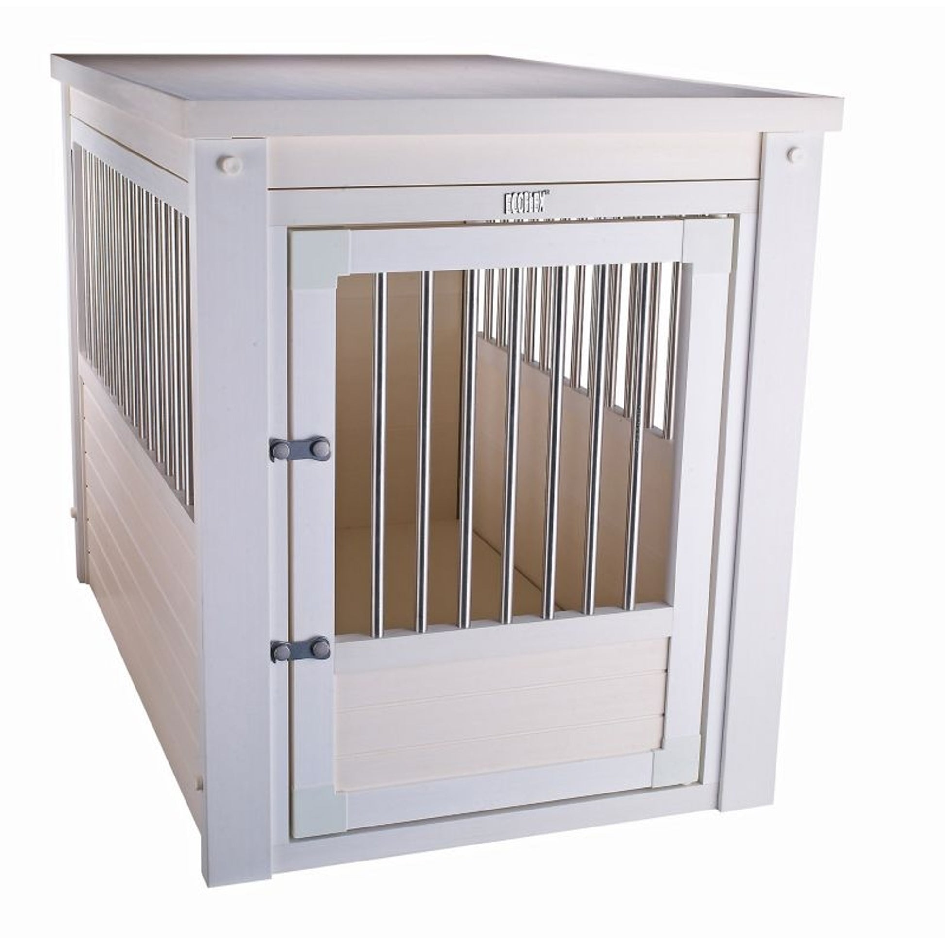 New Age Pet White Dog Crate with Metal Spindles
