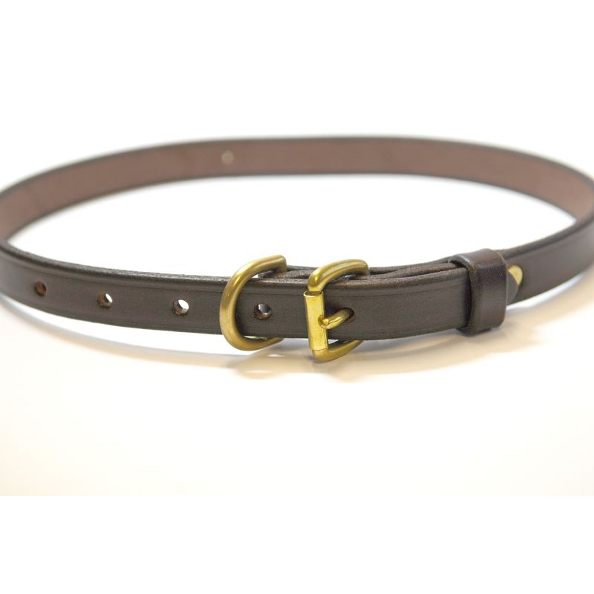 Personalized Mahogany Dog Collar with Brass