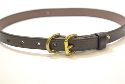 Personalized Mahogany Dog Collar with Brass
