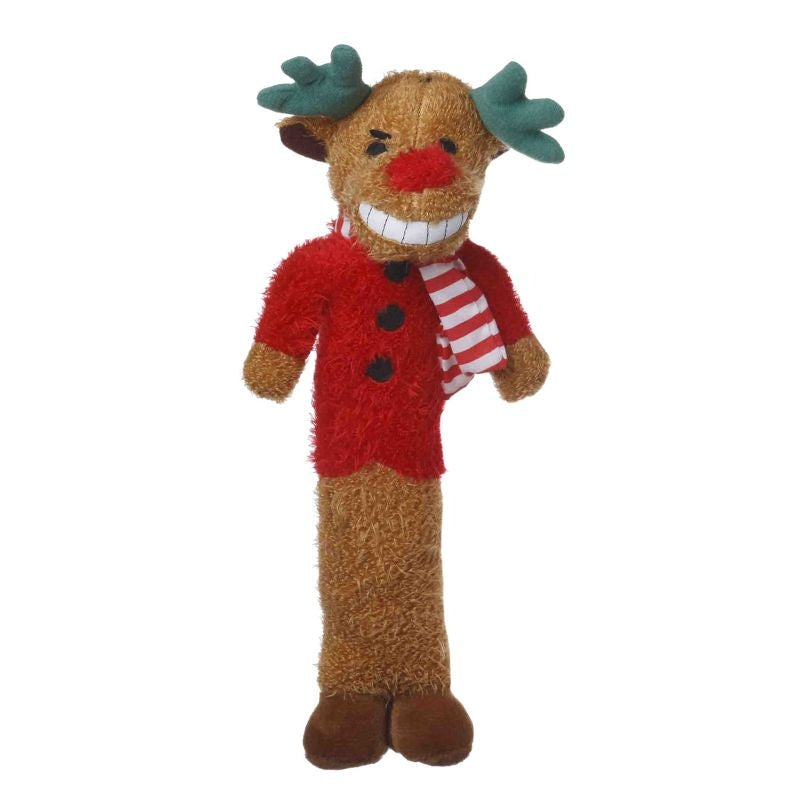 Loofa Dog Holiday Reindeer Dog Toy 12in