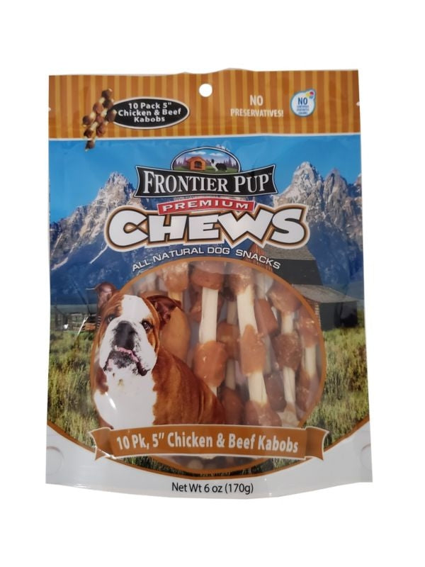 Frontier Pup Chicken/Beef Kabob Dog Treat 10pk
