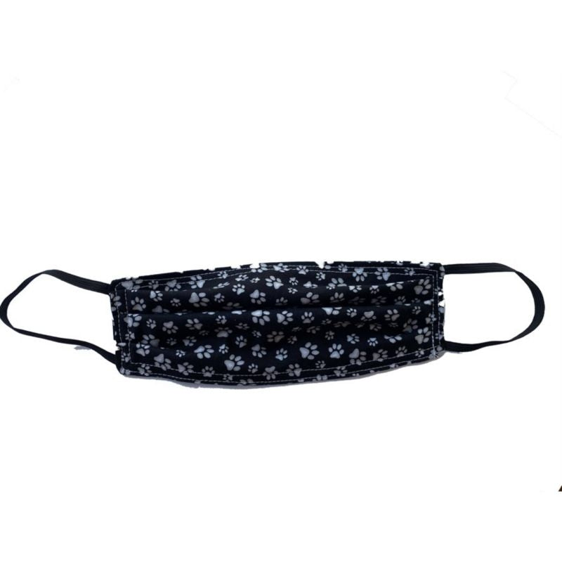 Fabric Face Mask Dog Pattern 4 Count Black