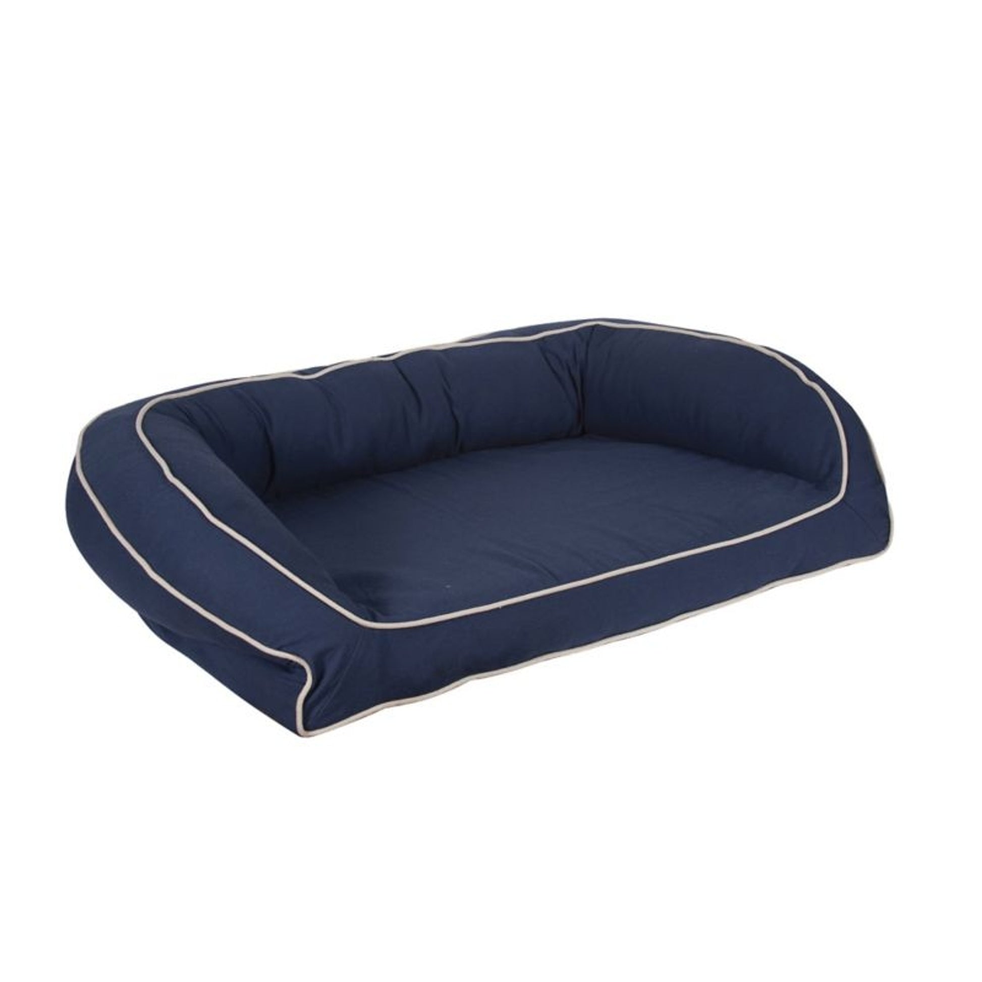 Carolina Pet Blue/Khaki Canvas Bolster Bed
