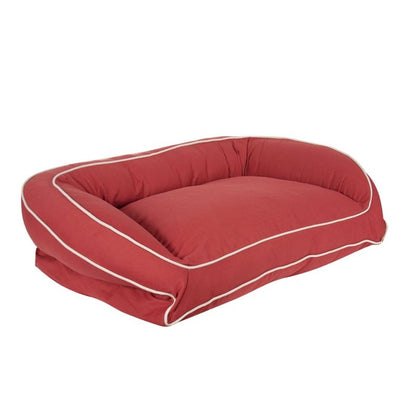 Carolina Pet Barn Red Canvas Ortho Bolster Bed