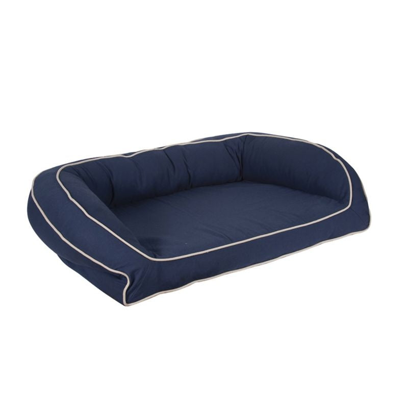 Carolina Pet Blue Canvas Memory Bolster Bed