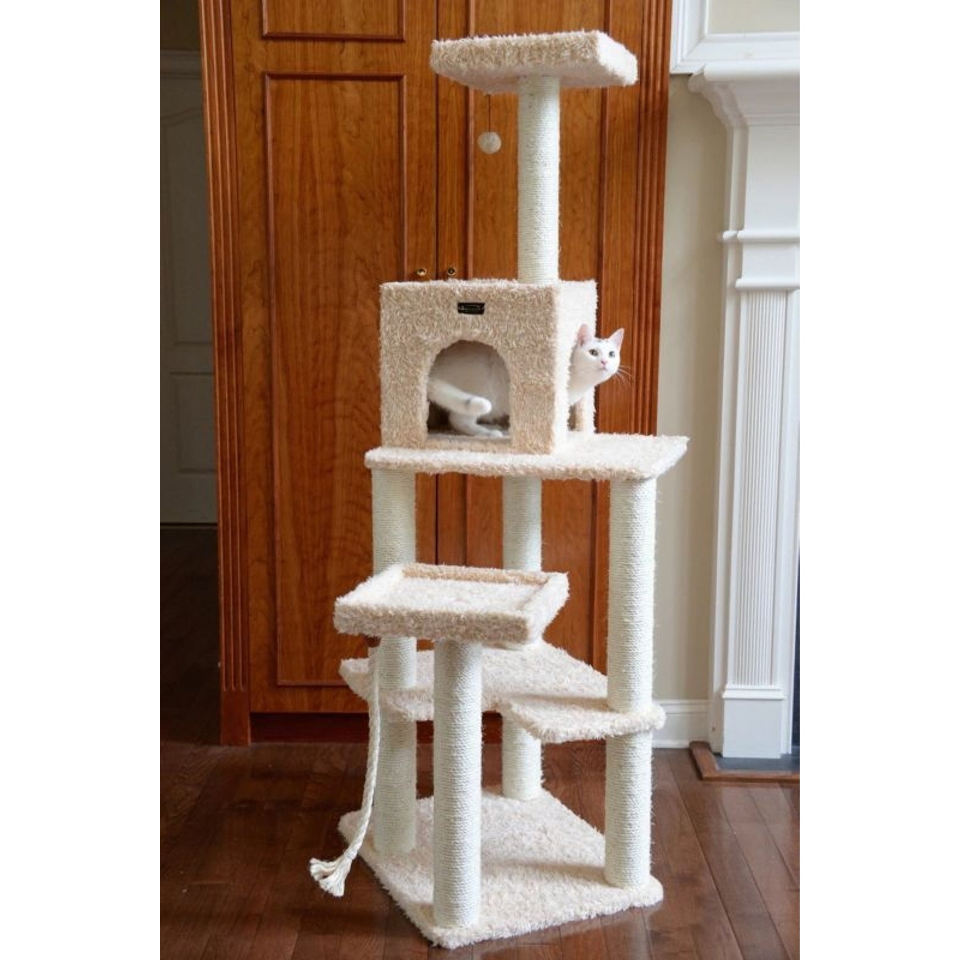 Armarkat Real Wood A6902 Cat Tower and Condo Beige