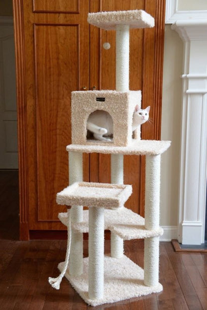 Armarkat Real Wood A6902 Cat Tower and Condo Beige