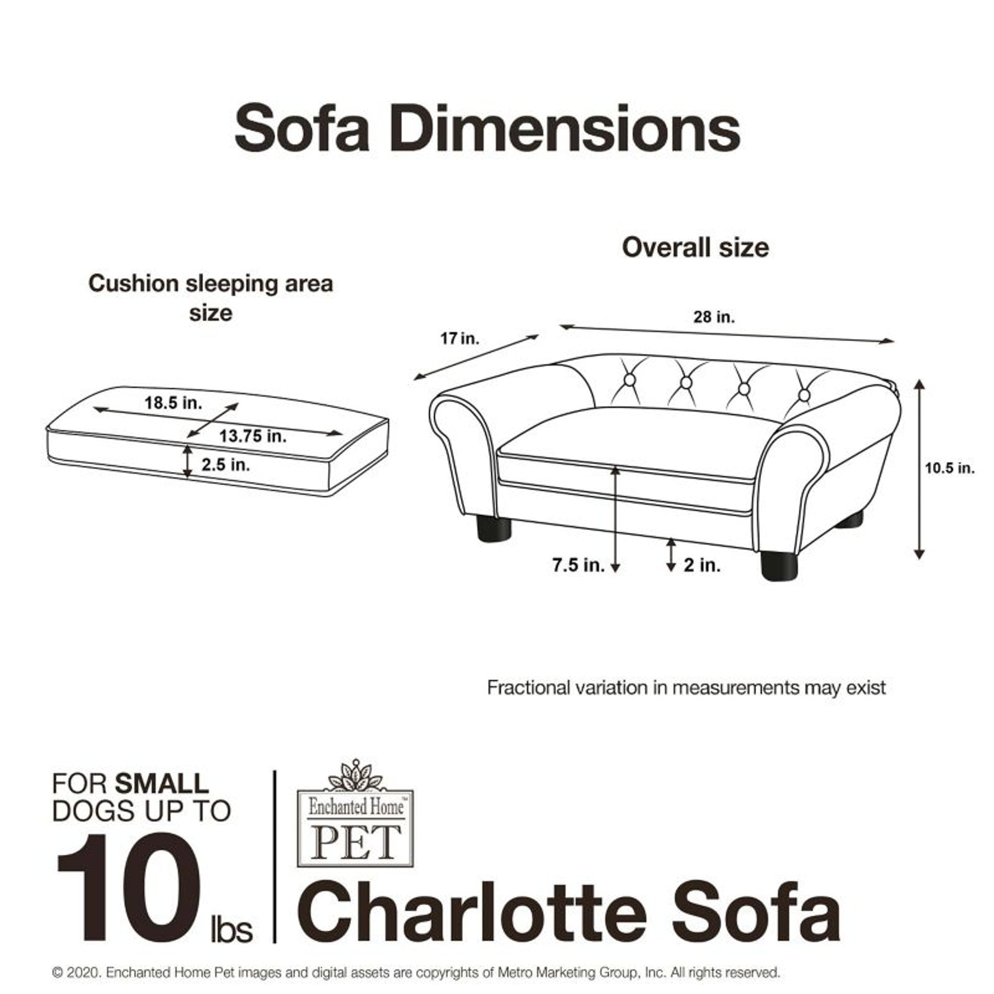 Enchanted Home Pet Charlotte Gray Pet Sofa