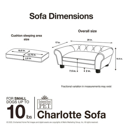 Enchanted Home Pet Charlotte Gray Pet Sofa