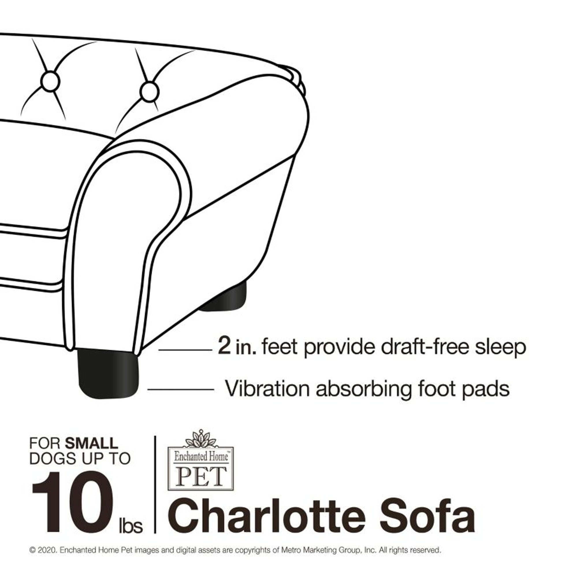 Enchanted Home Pet Charlotte Gray Pet Sofa