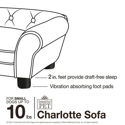 Enchanted Home Pet Charlotte Gray Pet Sofa