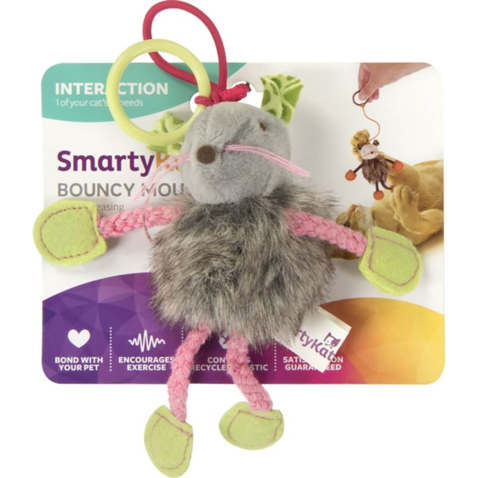 Smartykat Bouncy Mouse Plush Dangler Catnip Toy