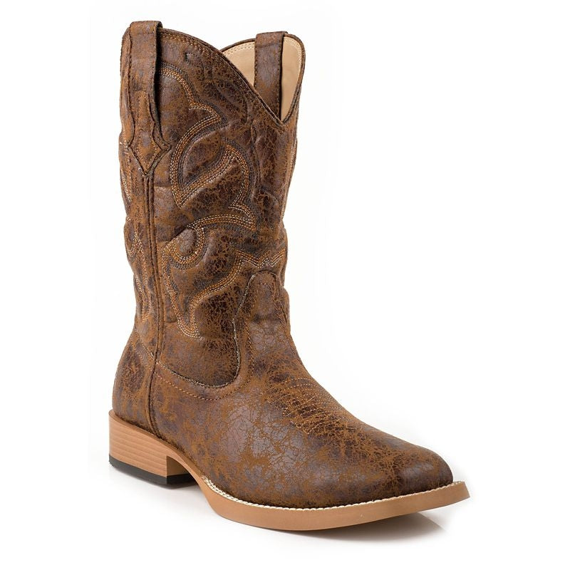 Roper Mens Scout Wide Sq Toe Western Boot