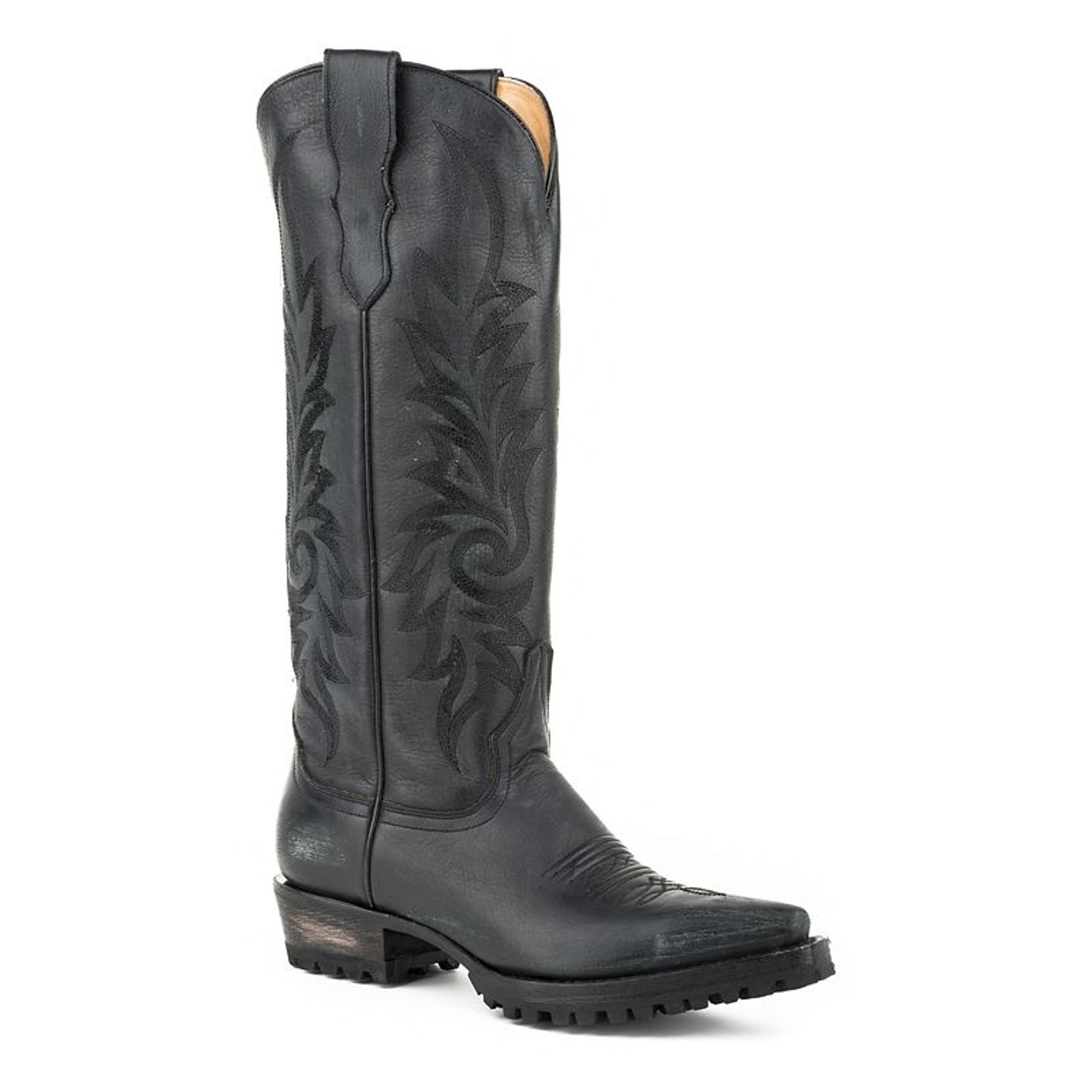 Stetson Ladies Lucy Snip Toe Cowgirl Boots 7 Blk