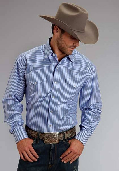 Mens Candy Stripe LS Snap Shirt