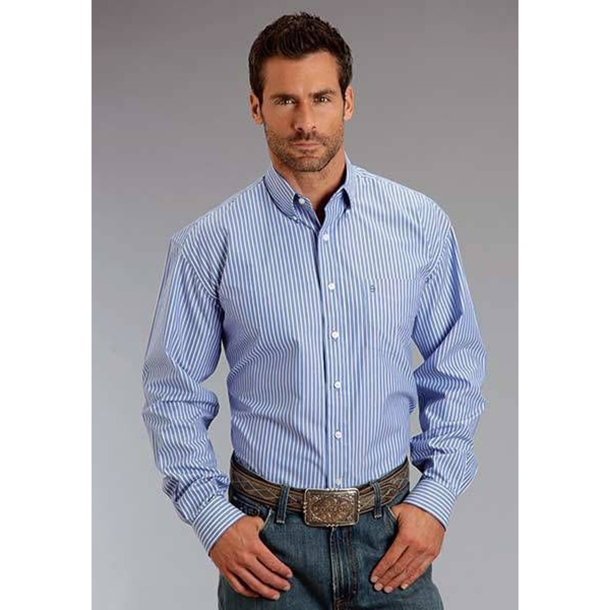 Mens Candy Stripe LS Snap Shirt
